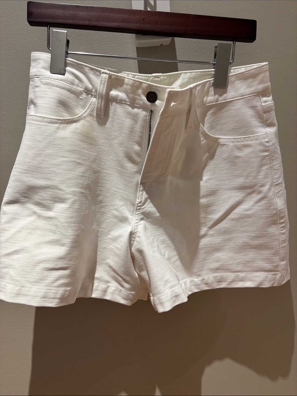 Women's White Cotton Shorts